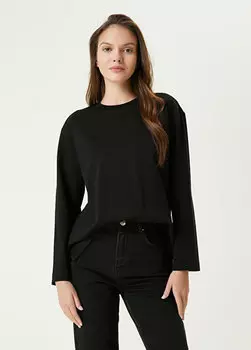 Черная футболка с длинным рукавом Beymen