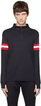 Черная футболка с длинным рукавом и молнией до половины Perfect Moment