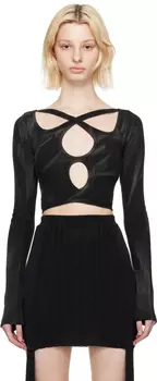 Черная футболка с длинным рукавом Interlink, потертая Dion Lee