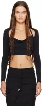 Черная футболка с длинным рукавом Le Chouchou Le Haut Peplo Jacquemus