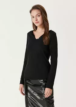 Черная футболка с длинным рукавом с вышивкой Zadig&Voltaire