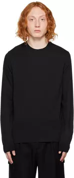 Черная футболка с длинным рукавом с вышивкой FRAME