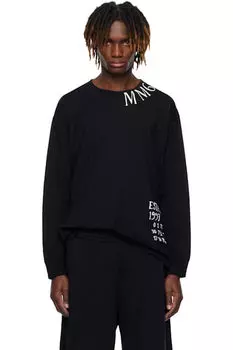 Черная футболка с длинными рукавами и цифрами MM6 Maison Margiela