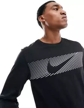 Черная футболка с длинными рукавами Nike Miler Dri-FIT Flash