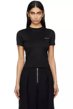 Черная футболка с фирменным логотипом «Mugler»