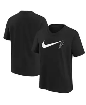 Черная футболка с галочкой Big Boys and Girls San Antonio Spurs Nike, черный
