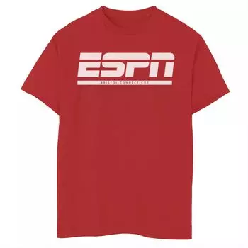 Черная футболка с графическим логотипом ESPN Bristol Connecticut для мальчиков 8–20 лет Licensed Character