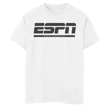 Черная футболка с графическим логотипом ESPN Bristol Connecticut для мальчиков 8–20 лет Licensed Character