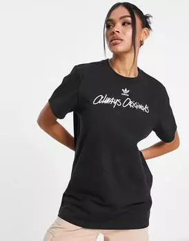 Черная футболка с графическим принтом adidas Originals