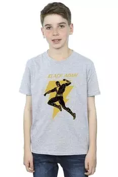 Черная футболка с грудью Adam Golden Bolt DC Comics, серый