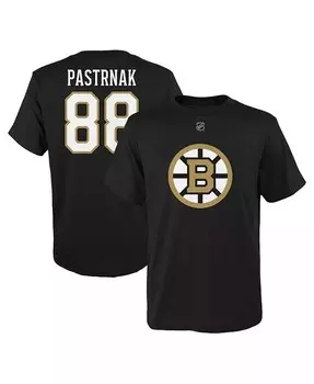 Черная футболка с именем и номером Big Boys David Pastrnak Boston Bruins Outerstuff, черный