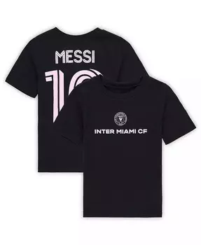 Черная футболка с именем и номером футбольного клуба «Интер Майами» для малышей Лионель Месси Outerstuff, черный