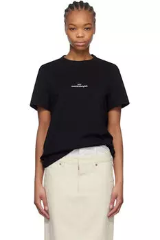 Черная футболка с искаженным логотипом Maison Margiela