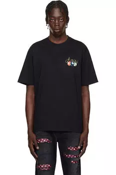 Черная футболка с изображением кия для пула «Amiri»