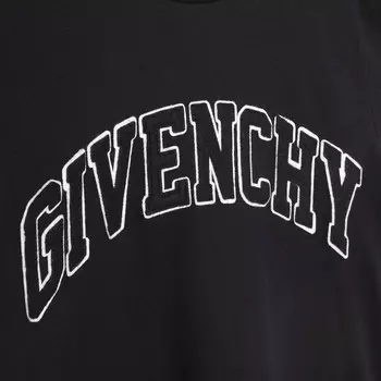 Черная футболка с изогнутым логотипом Givenchy, черный