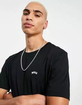 Черная футболка с изогнутыми краями Boss Athleisure Tee