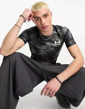 Черная футболка с камуфляжным принтом Under Armour Training HeatGear Iso Chill