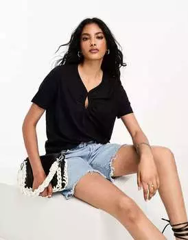 Черная футболка с каплевидным вырезом Whistles