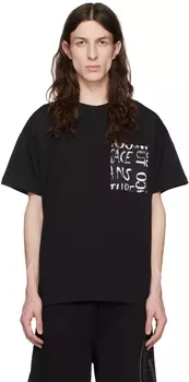 Черная футболка с каракулями Versace Jeans Couture