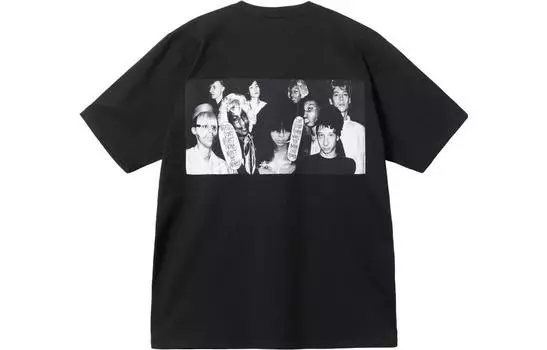 Черная футболка с коллажем Stussy x Martine Rose, Черный