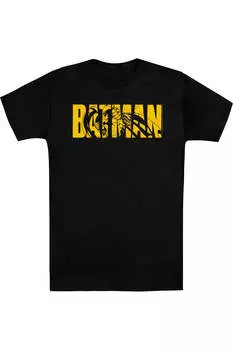 Черная футболка с коротким рукавом и надписью «Бэтмен» для взрослых Gildan