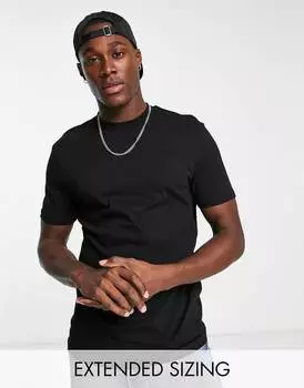 Черная футболка с круглым вырезом ASOS DESIGN - ЧЕРНЫЙ