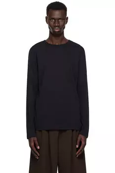 Черная футболка с круглым вырезом и длинными рукавами Dries Van Noten