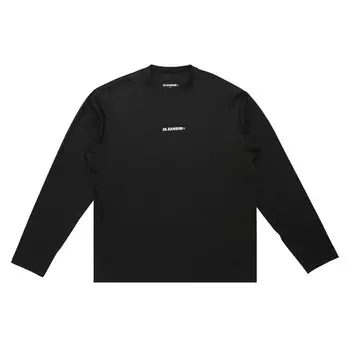 Черная футболка с круглым вырезом и длинными рукавами Jil Sander