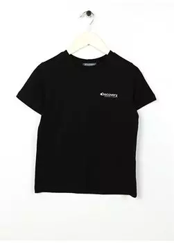 Черная футболка с круглым вырезом и короткими рукавами для мальчиков SAWA BOY Discovery Expedition, черный