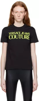 Черная футболка с круглым вырезом Versace Jeans Couture