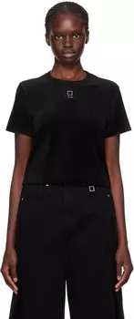 Черная футболка с квадратной биркой Wooyoungmi