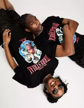 Черная футболка с лицензионным принтом E.T. от COLLUSION Унисекс