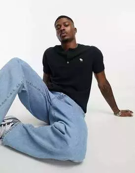 Черная футболка с логотипом Abercrombie & Fitch