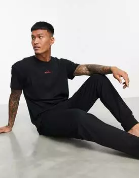 Черная футболка с логотипом HUGO Bodywear Linked