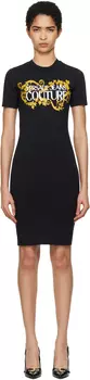 Черная футболка с логотипом и мини-платьем Versace Jeans Couture