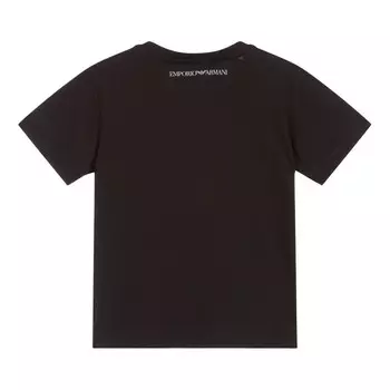 Черная футболка с логотипом и пайетками Armani, черный