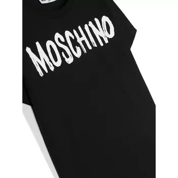 Черная футболка с логотипом Moschino, черный