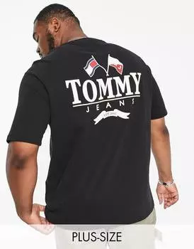Черная футболка с логотипом на спине Tommy Jeans Big &amp; Tall