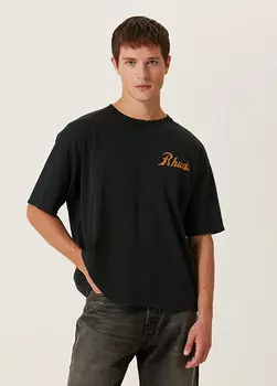 Черная футболка с логотипом Rhude