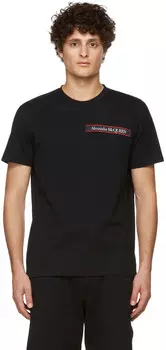 Черная футболка с логотипом Selvedge Alexander McQueen