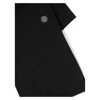 Черная футболка с логотипом Stone Island, черный