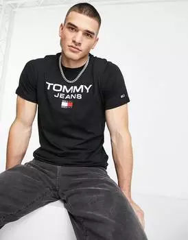 Черная футболка с логотипом Tommy Jeans