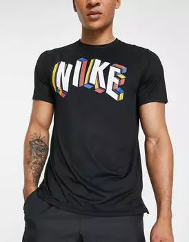 Черная футболка с логотипом в стиле 90-х Nike Training