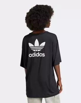 Черная футболка с логотипом в виде трилистника adidas adidas Originals