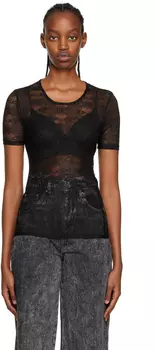 Черная футболка с монограммой Han Kjobenhavn