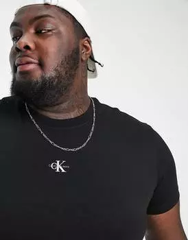 Черная футболка с монологом Calvin Klein Jeans Big &amp; Tall