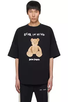 Черная футболка с надписью «Bear in Mind» Palm Angels