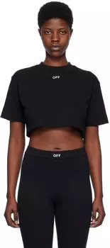 Черная футболка с надписью Off Off-White
