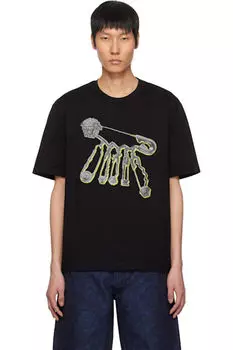 Черная футболка с надписью «Versace Pop Pin»