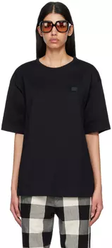 Черная футболка с нашивками Acne Studios